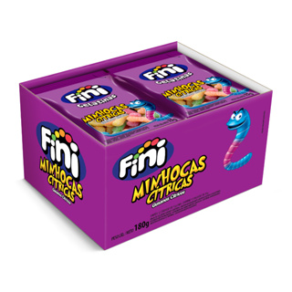 Caixa 12un Fini Minhocas Cítricas 15G em Oferta na Shopee