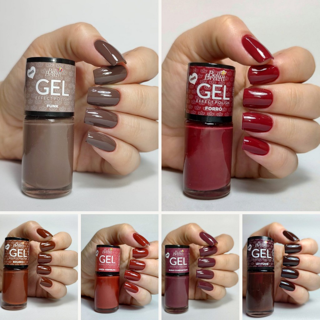 BELLA BRAZIL: Esmaltes folhas de Outono Efeito Gel 9ml