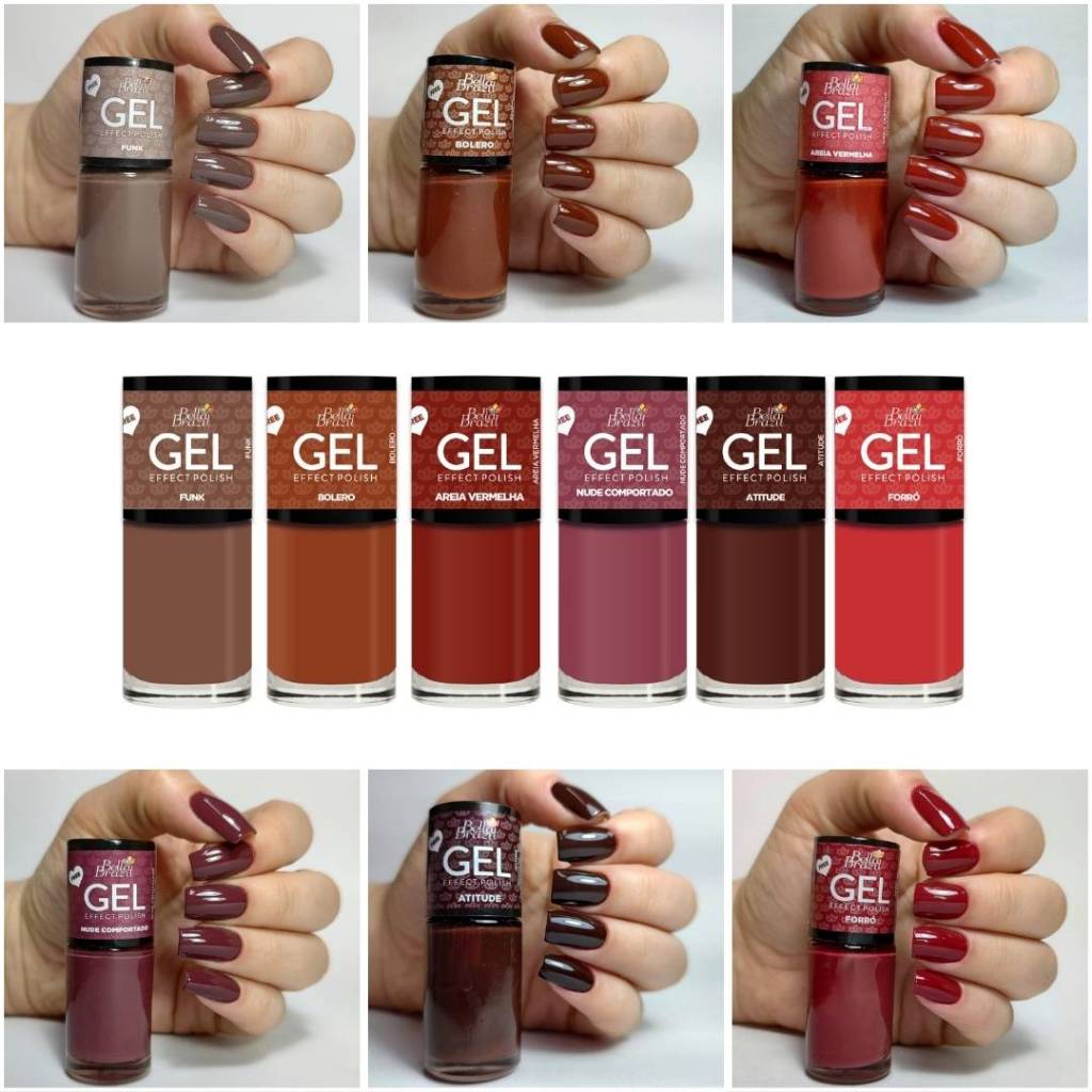 BELLA BRAZIL: Esmaltes folhas de Outono Efeito Gel 9ml em Oferta na Shopee