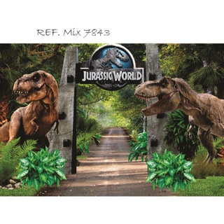 Fundo Fotográfico Em Tecido Dinossauro 2,20x1,50 Ref 7843 em Oferta na Shopee