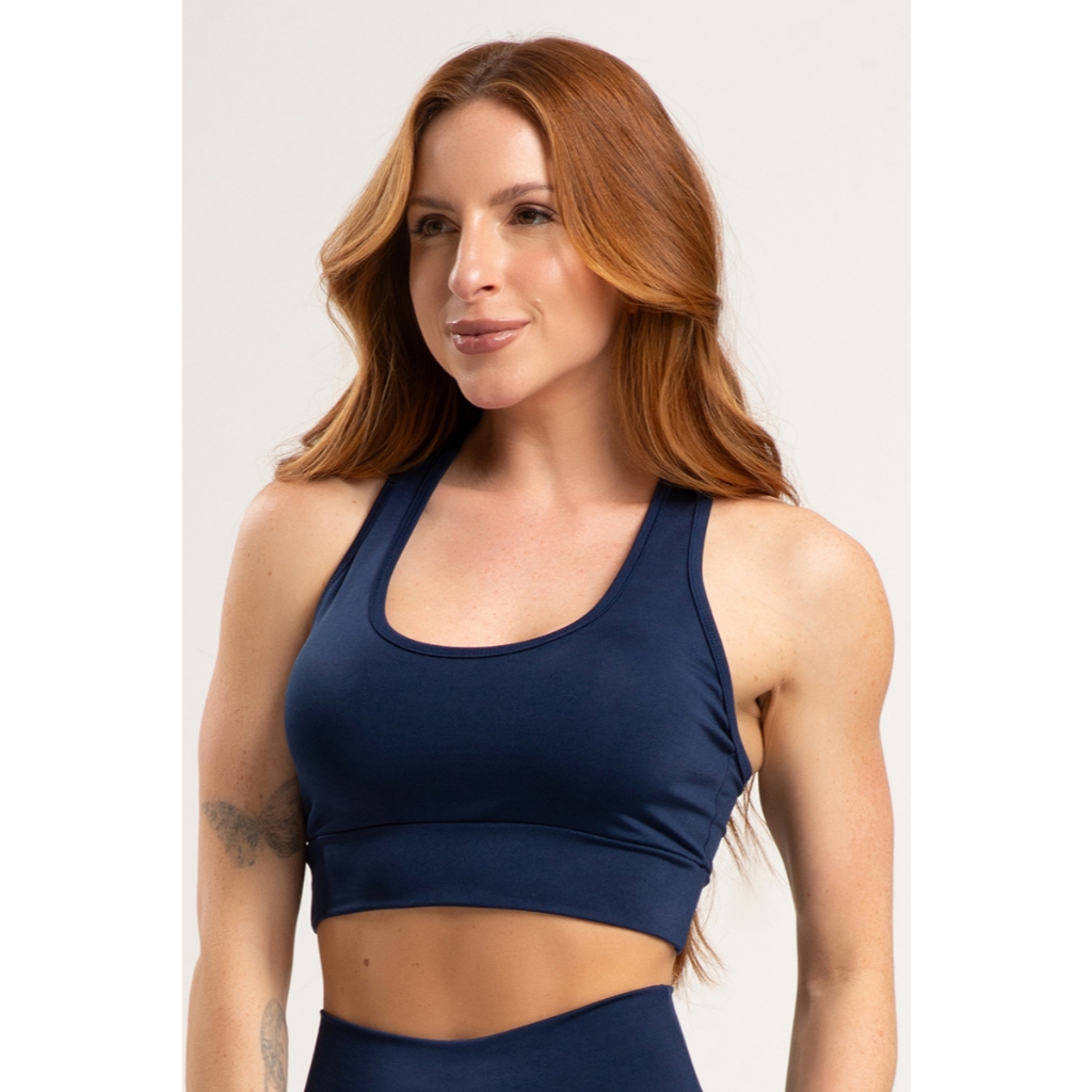 Top Liso Reforçado Nadador Sem Bojo Fitness Roupa Feminina Ginástica Crossfit