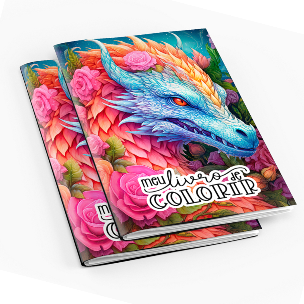 Livro de Colorir Dragões Caderno de Colorir Adulto