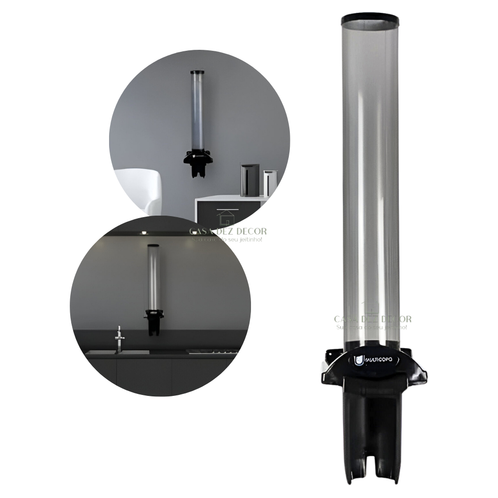 Dispenser Suporte Porta Copo Café 50ml Descartável Preto Bar Restaurante Cozinha Nobre Black - Home & Living
