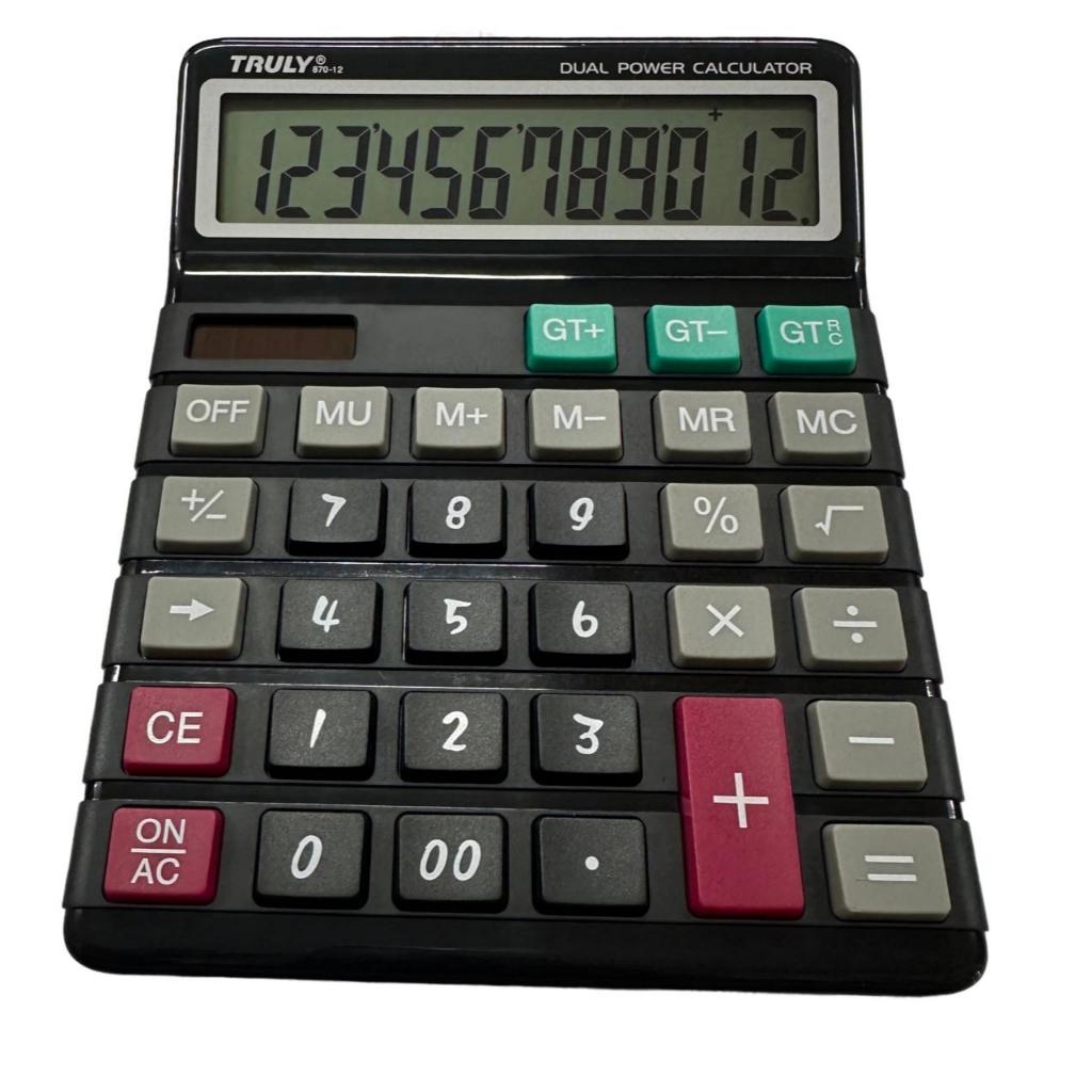 Calculadora de Mesa Truly 12 Dígitos 870-12 -  Preto