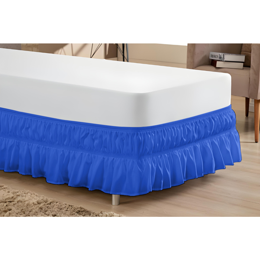 Saia Cama Box Solteiro com 2 Elásticos Ajustável Micropercal Franzida