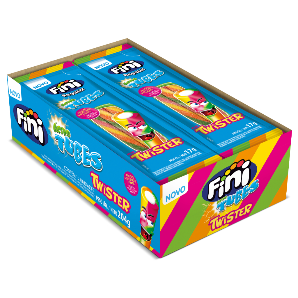 Caixa 12un Fini Tubes Twister Cítrico 15G