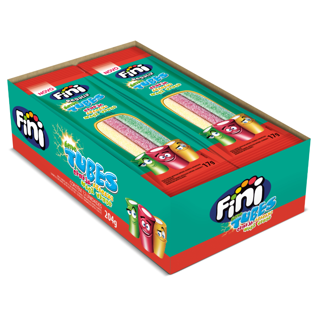 Caixa 12un Fini Tubes Três Cores Citrico 15G em Oferta na Shopee