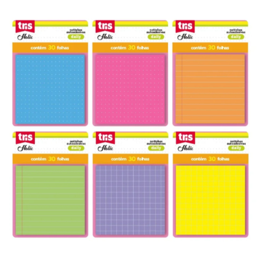 Notas Autoadesivas Daily Holic Pop 76x76mm TRIS Azul