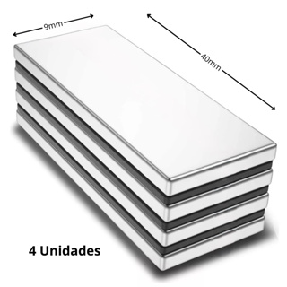 Imã De Neodímio Super Forte 40mm X 9mm X 2mm 40x9x2 - 4 Peças em Oferta na Shopee