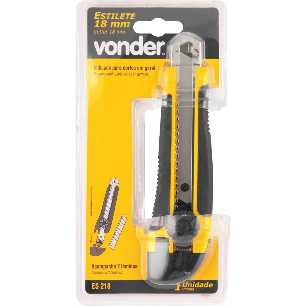Kit 3 Estilete  Profissional VONDER  multiuso + 1 lamina refil