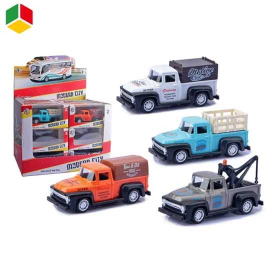 Carrinho De Ferro Miniatura, Caminhão Carro Antigo e Trailer Colorido