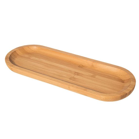 Bandeja Bambu Banheiro Oval Multiuso Lavabo Organização Decoração Ambiente Osaka