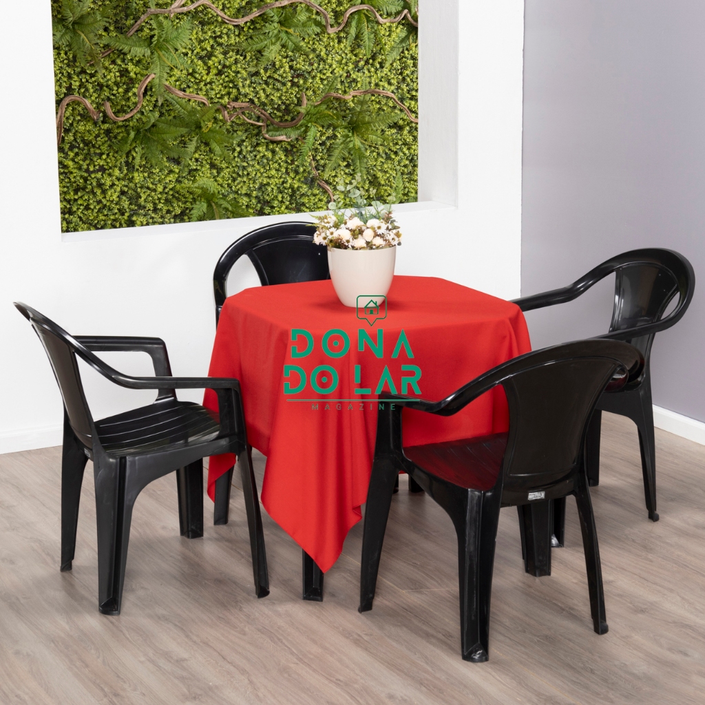 Kit 5 Toalhas Mesa Quadrada 1,50x1,50 Para Festa Buffet Acabamento Overloque