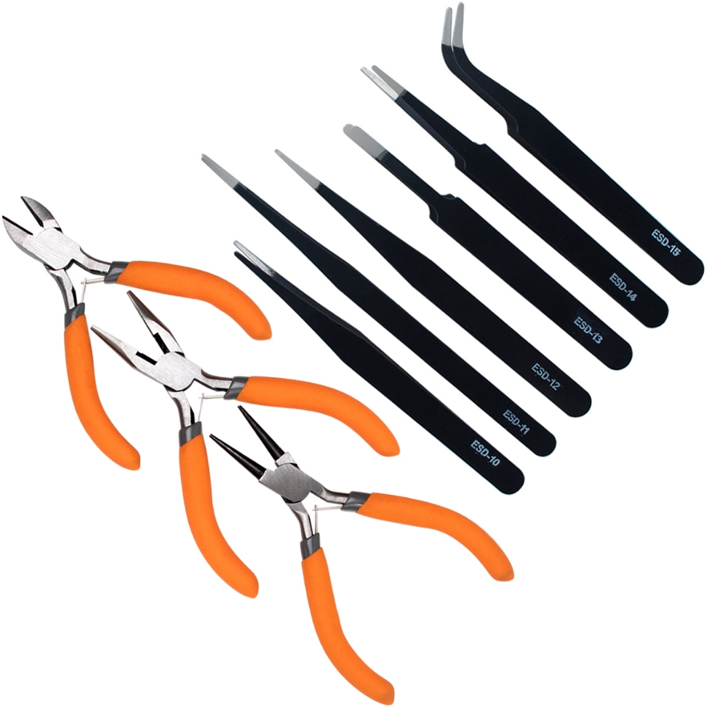 Kit Alicates De Precisão e Pinças Para Bijuteria Semijoias Artesanato Eletrônica Pesca