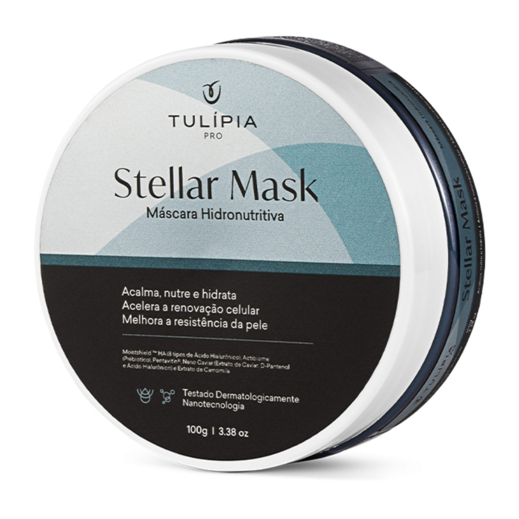 Máscara Facial Hidronutritiva Regeneradora Calmante Stellar Mask Tulipia 100g em Oferta na Shopee