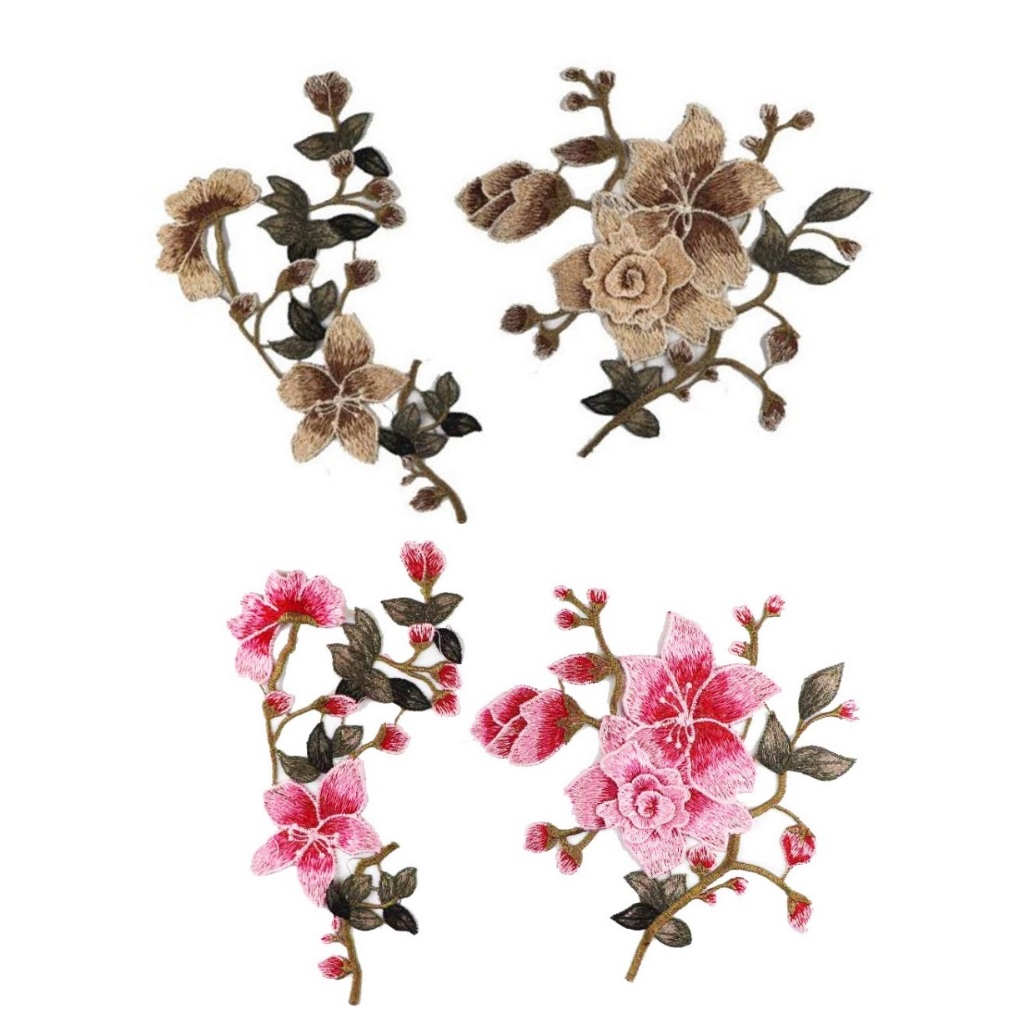 Patch Bordado de Flores 3d Coloridas Aplique Para Roupas E Artesanato