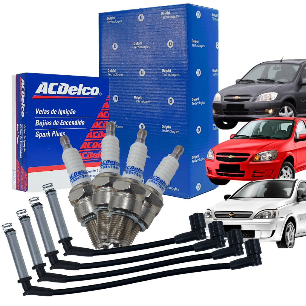 Kit Cabo E Vela Chevrolet Corsa Celta Prisma 1.0 8v 2005 a 2016 em Oferta na Shopee