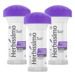 Kit Desodorante Twist Antitranspirante Lavanda Herbissimo 45g (3 unidades)