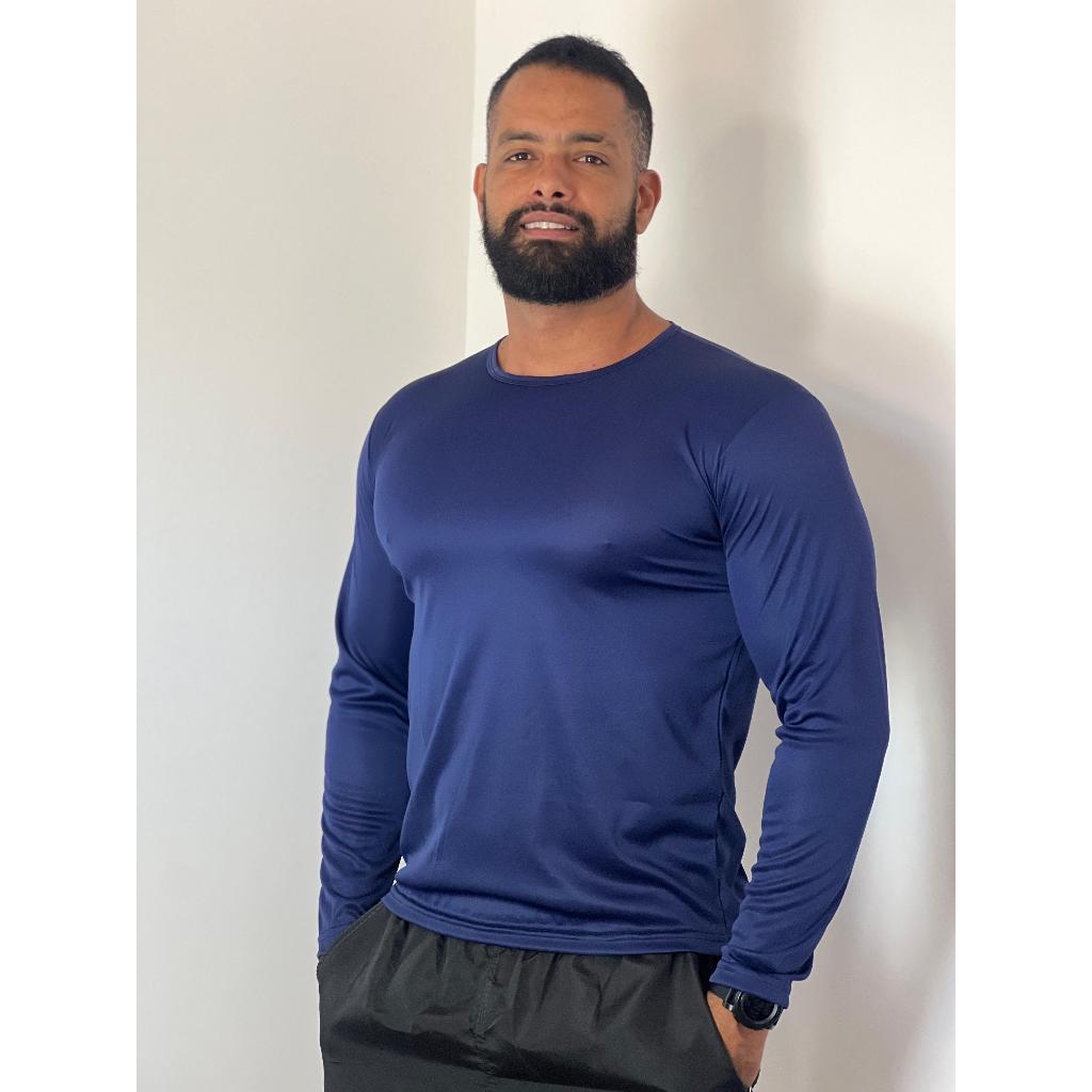 Kit 5 Camisas  Manga Longa  Poliester Academia Corrida Exercícios