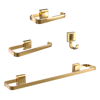 Kit Acessórios Para Banheiros 4 Peças Para Dourado Gold Banheiro em Oferta na Shopee