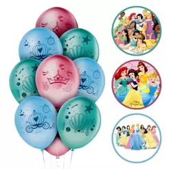 25~125 Balão Festa Princesas Disney Redondo 9 Pol. Regina(CHOCO)