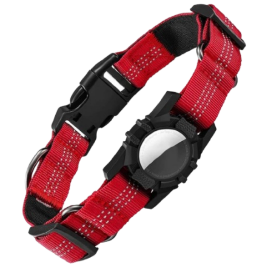 Coleira de Cachorro ENCAIXE TAG Localizadora Reflexiva Air Tag COLLAR DURAVEL RASTREAMENTO 30CM