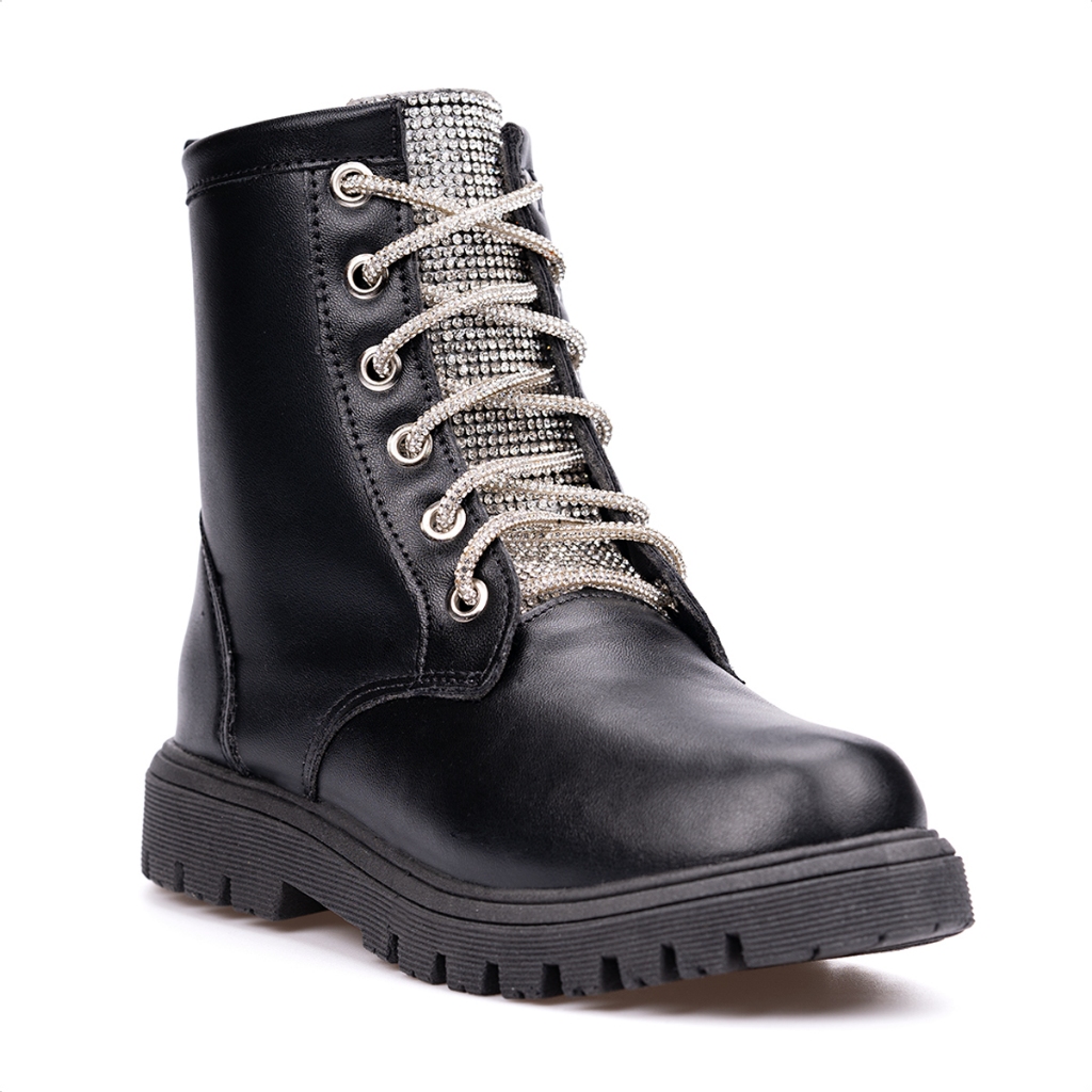 Coturno Feminino Infantil Menina Cadarço De Strass Blogueira