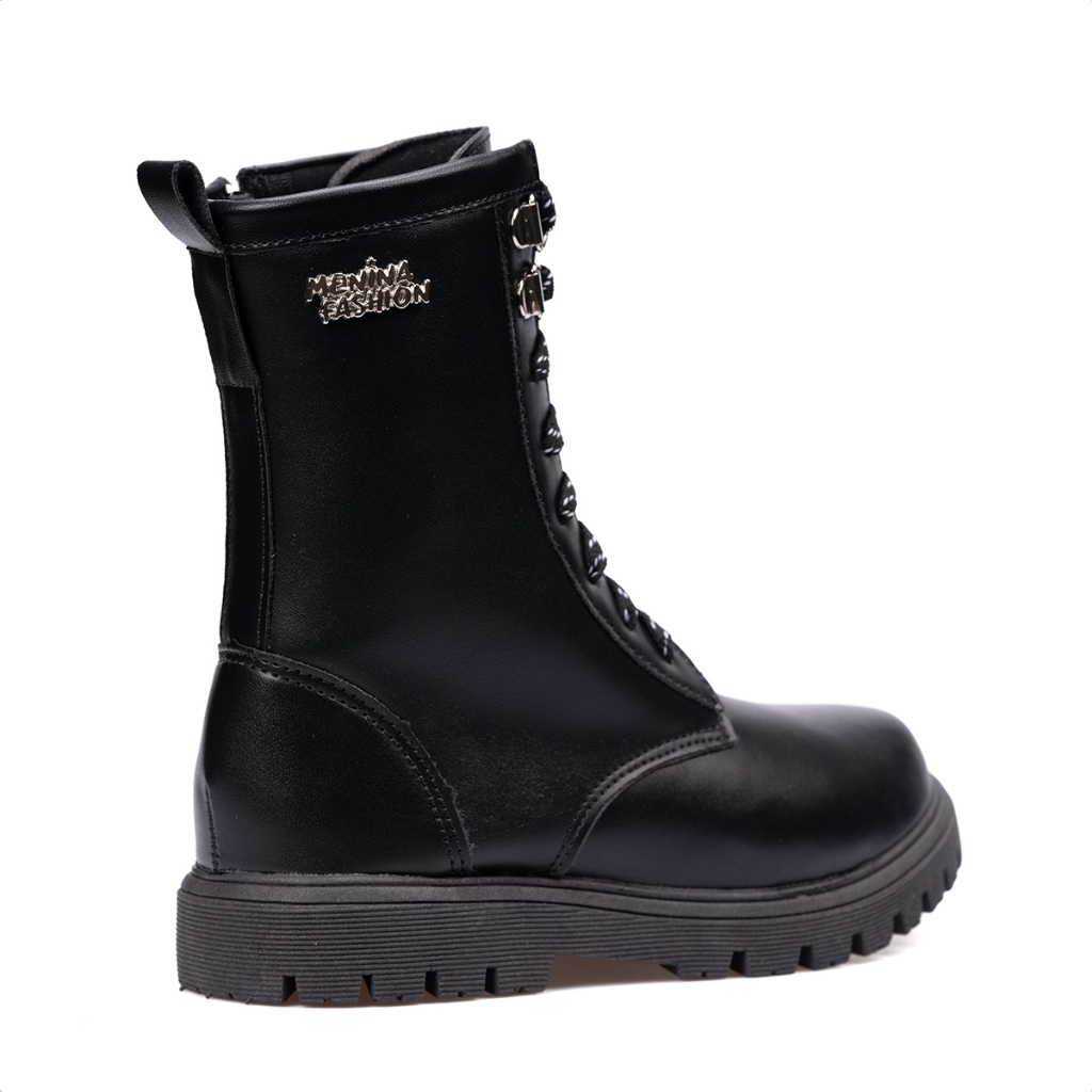 Detalhes do Bota Coturno Infantil Tratorado Cano Alto Cadarço Colorido
