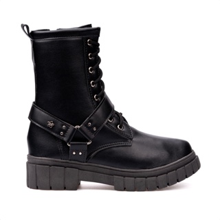 Coturno Biker Infantil Menina Tratorado Com Tiras Rock Moda em Oferta na Shopee