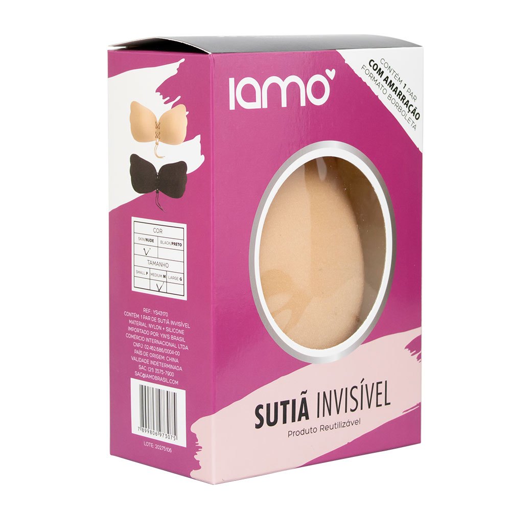 Sutiã Adesivo Invisível com Amarração Iamo – Silicone Reutilizável, Sustentação e Decote Profundo