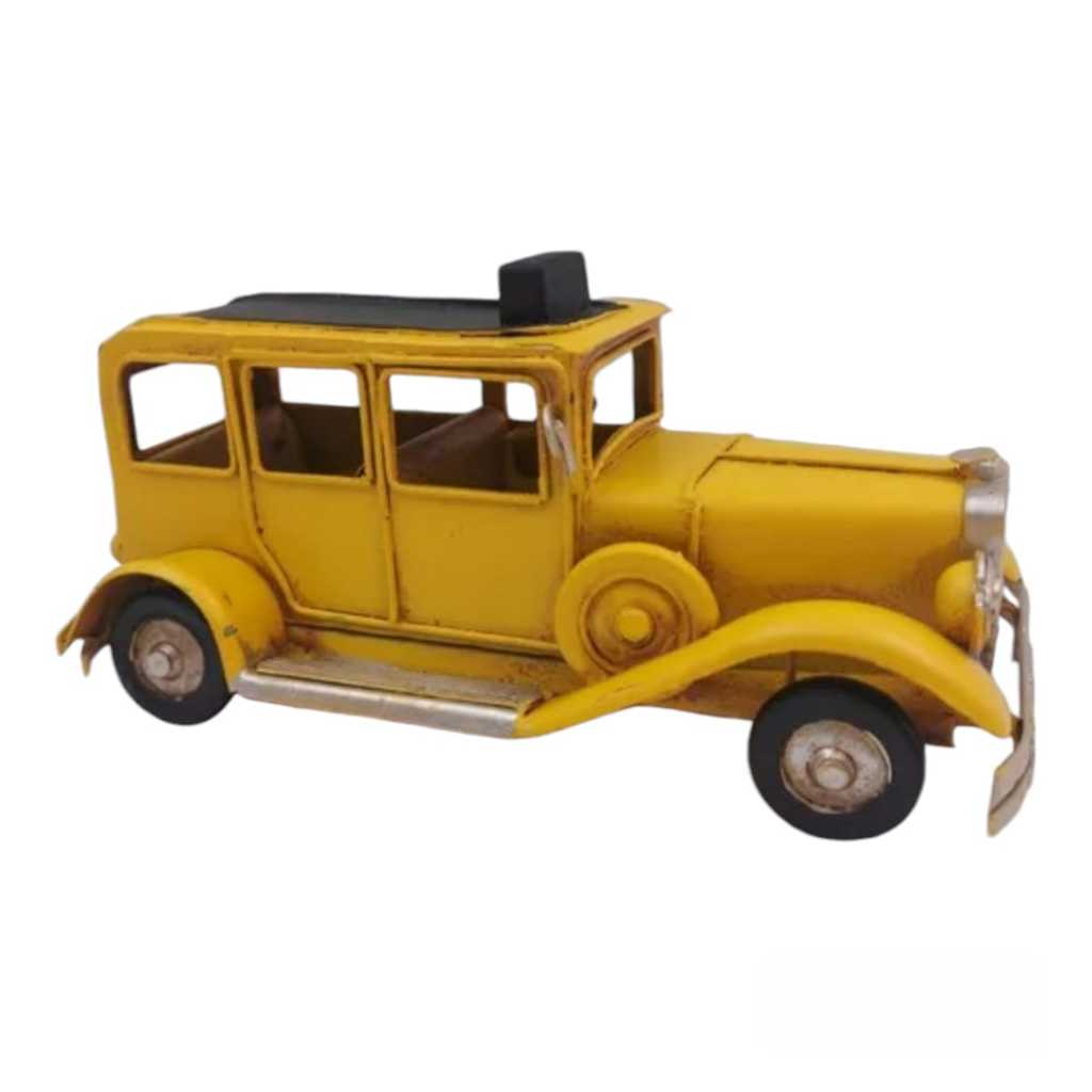 Carro Miniatura Metal Sucata Retro Calhambeque Taxi Ford BIGODE ENFEITE PRESENTE