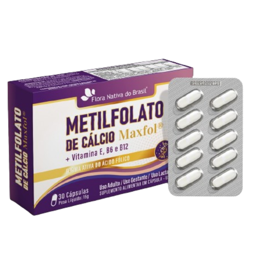 Metilfolato De Cálcio + Vit E, B6, Metilcobalamina B12 30 Cápsulas em Oferta na Shopee