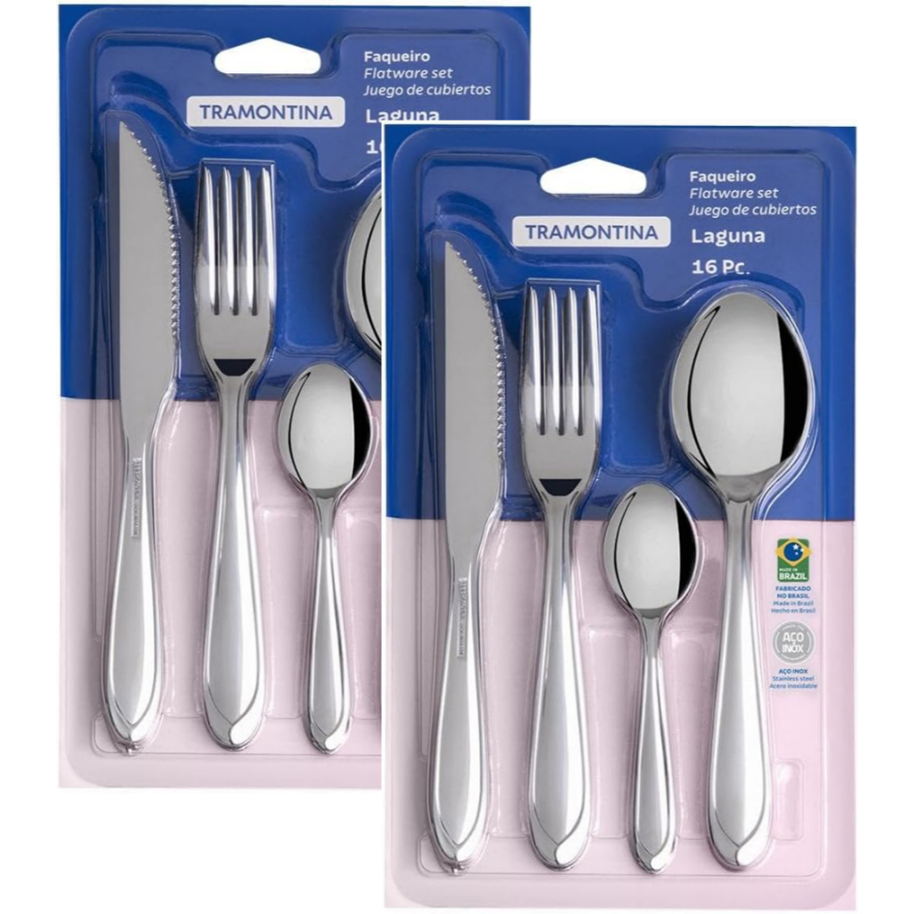 Faqueiro Tramontina Inox 32 Peças Laguna em Oferta na Shopee