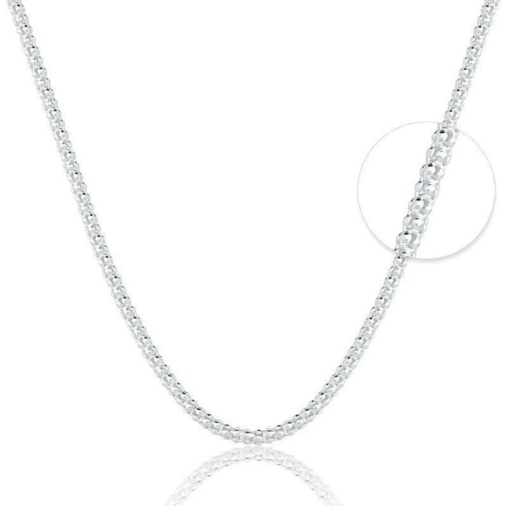 Colar Cordão Corrente Feminina Pipoca Pipoquinha Prata 925 em Oferta na Shopee