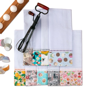 Panos De Prato Barrado Atacado Kit Com 20 Peças em Oferta na Shopee