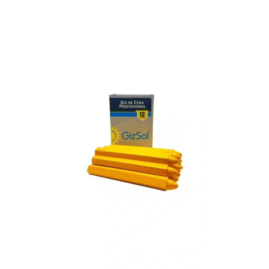 Giz De Cera Amarelo Para Marcar Pneu 12 Unidade