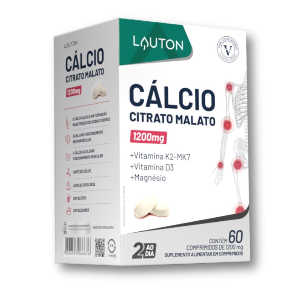 Calcitrax Calcio Citrato Malato Enriquecido com Vitaminas Lauton Premium - 60 comprimidos - Health