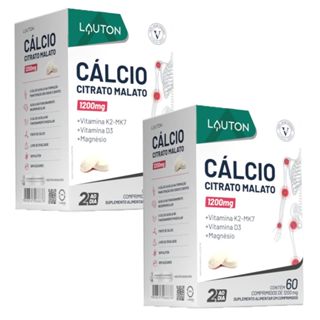 Calcitrax Calcio Citrato Malato com Vitaminas Premium Lauton - Kit 2 em Oferta na Shopee