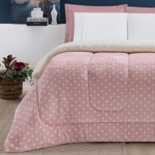 Coberbrom Edredrom petit poa Sherpa Queen manta flannel estampa romântica em Oferta na Shopee