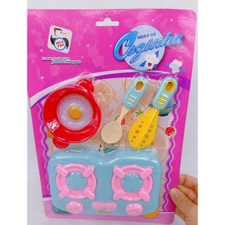 Cozinha Infantil Cor Pastel de brinquedo Completa kit Chef Crianças Cozinha Infantil 5 Peças