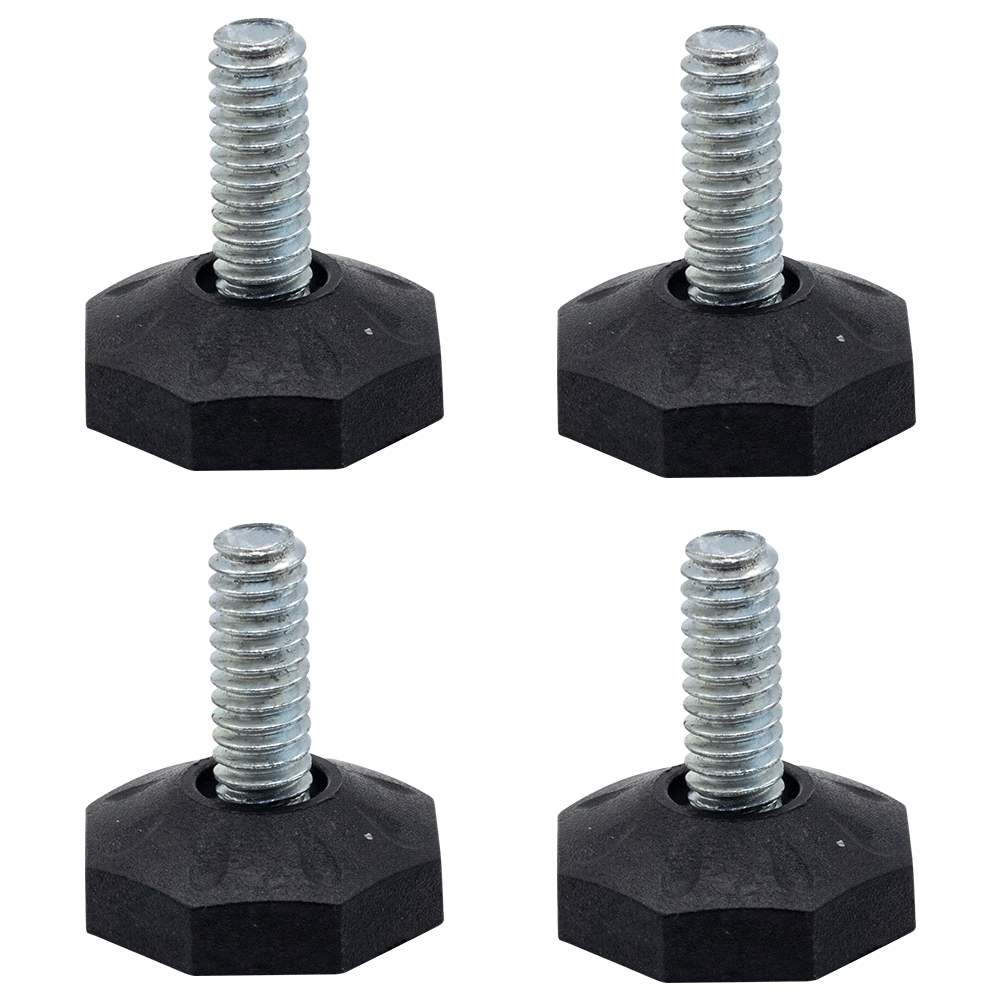 4 Pçs Pé Nivelador Sapata Moveis 1/4x3/4 Metalico 1,8cm Base