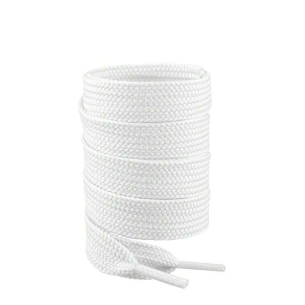 1 Par De Cadarço Chato Grosso BBoy Fat Lace 1,20 Cm Largura 17 mm Cores Preto ou Branco