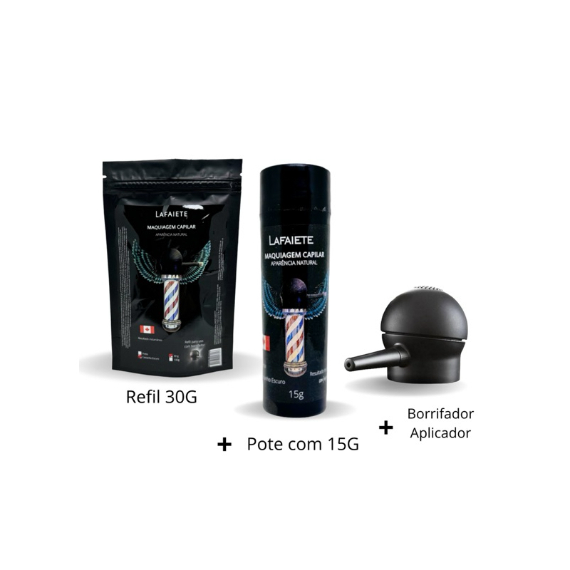 Maquiagem Capilar Pote15g+ Refil 30g+ Borrifador aplicador