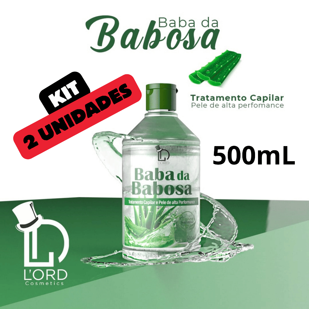 Kit 2 Baba da Babosa 500mL Lord Cosméticos | Hidratação Natural para Cabelo e Pele com Aloe Vera em Oferta na Shopee