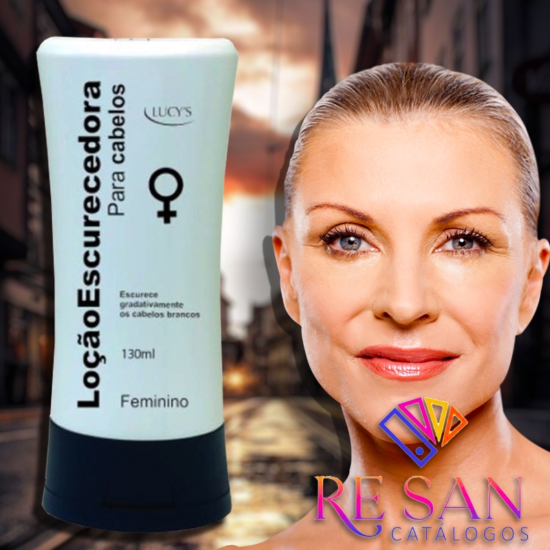 Loção Escurecedora de Cabelos Femininos - Devolve a Cor Natural dos Cabelos - Lucy´s 125ml