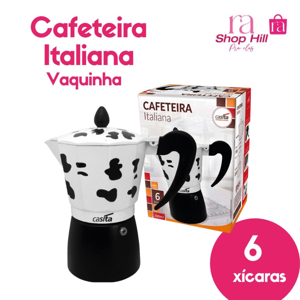 Cafeteira Italiana 6 Xicaras Vaquinha Marca Casita