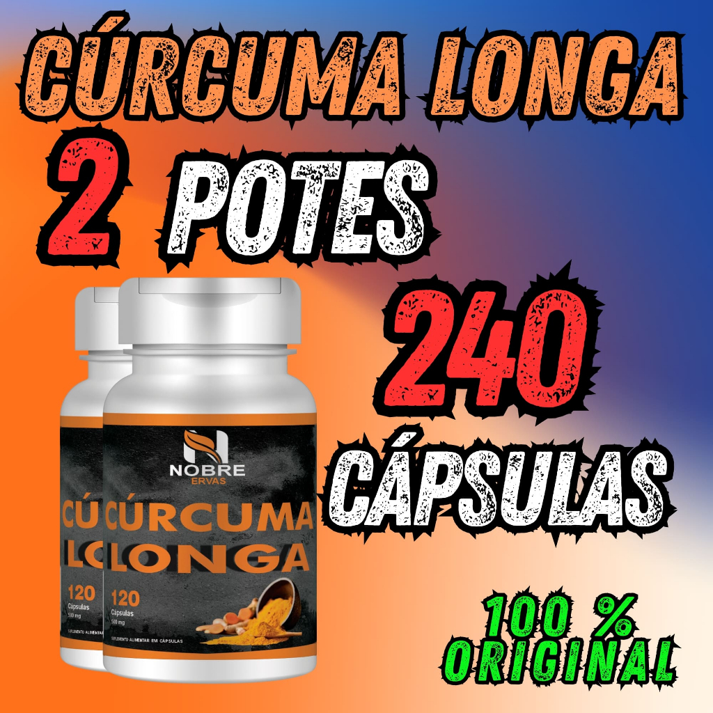 Açafrão da terra, Cúrcuma Longa 120 Cápsulas legitima 100% Pura - Nobre Ervas em Oferta na Shopee