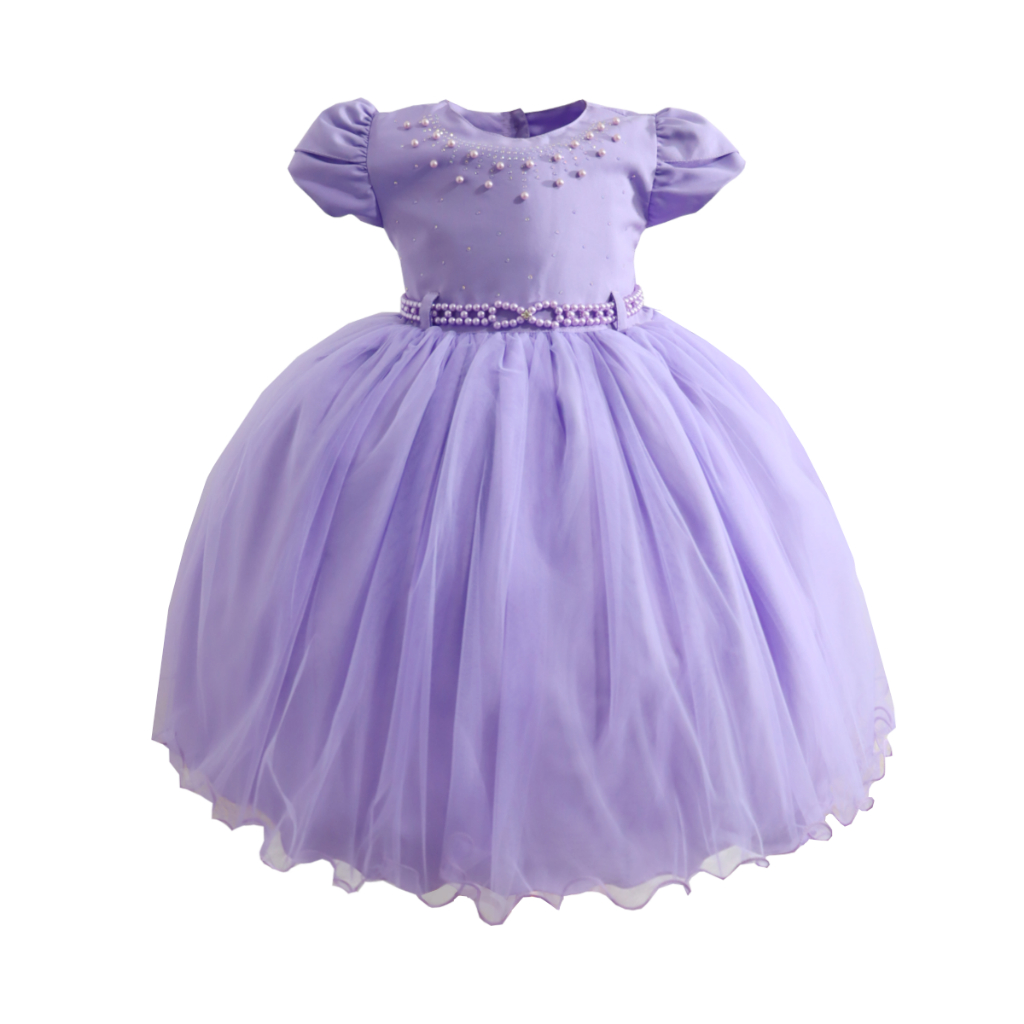 Vestido Infantil Lilás Encanto Princesa Daminha Sofia Festa Luxo Roupa de Aniversário Rapunzel Ariel