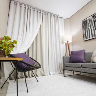 Cortina Gaze de Linho e Blackout 70% Vedação em tecido Luxo personalizável em Oferta na Shopee