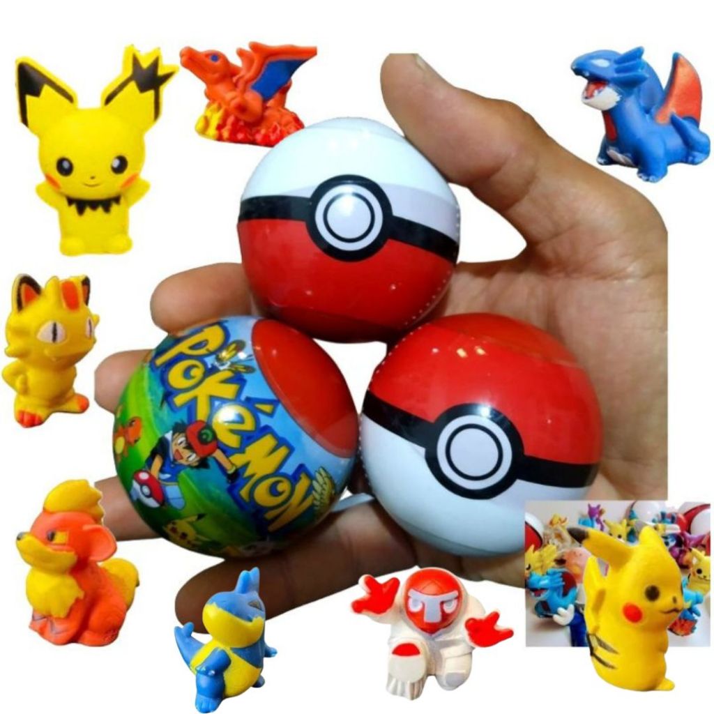 Kit 10 Miniaturas Pokemons Sortidos + 10 Pokebolas 5cm Sortidos (Escolha a Quantidade)